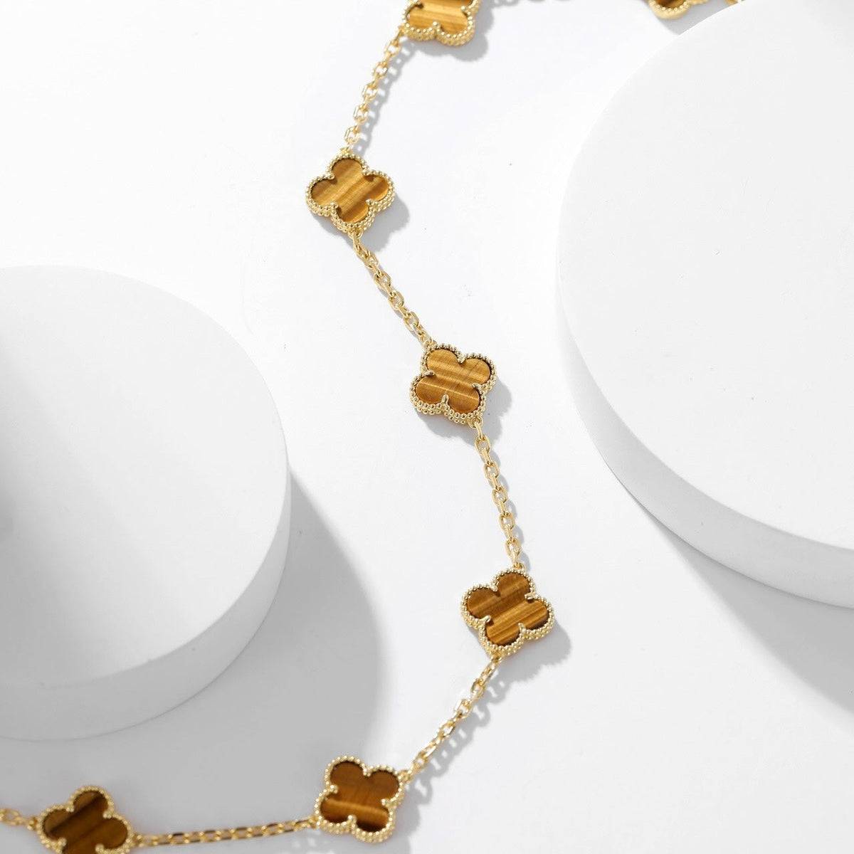 [Solara Jewelry ]KLEE 10 MOTIVE TIGERAUGE-HALSKETTE