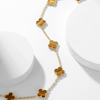 [Solara Jewelry ]KLEE 10 MOTIVE TIGERAUGE-HALSKETTE