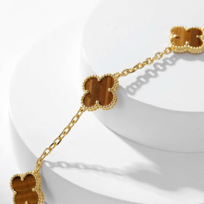 [Solara Jewelry ]KLEE 10 MOTIVE TIGERAUGE-HALSKETTE
