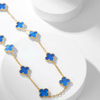 [Solara Jewelry ]クローバー 10モチーフ ブルーアゲートネックレス