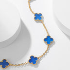 [Solara Jewelry ]クローバー 10モチーフ ブルーアゲートネックレス