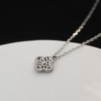 [Solara Jewelry ]KLEEBATT-MINI-ANHÄNGER 9,5MM DIAMANT-HALSKETTE