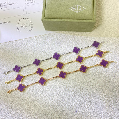 [Solara Jewelry ]KLEE 5 MOTIVE LILA VIOLETTES ARMBAND