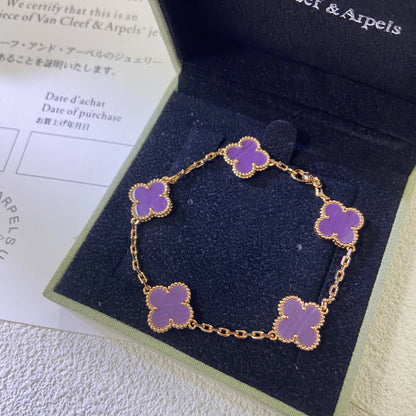[Solara Jewelry ]KLEE 5 MOTIVE LILA VIOLETTES ARMBAND