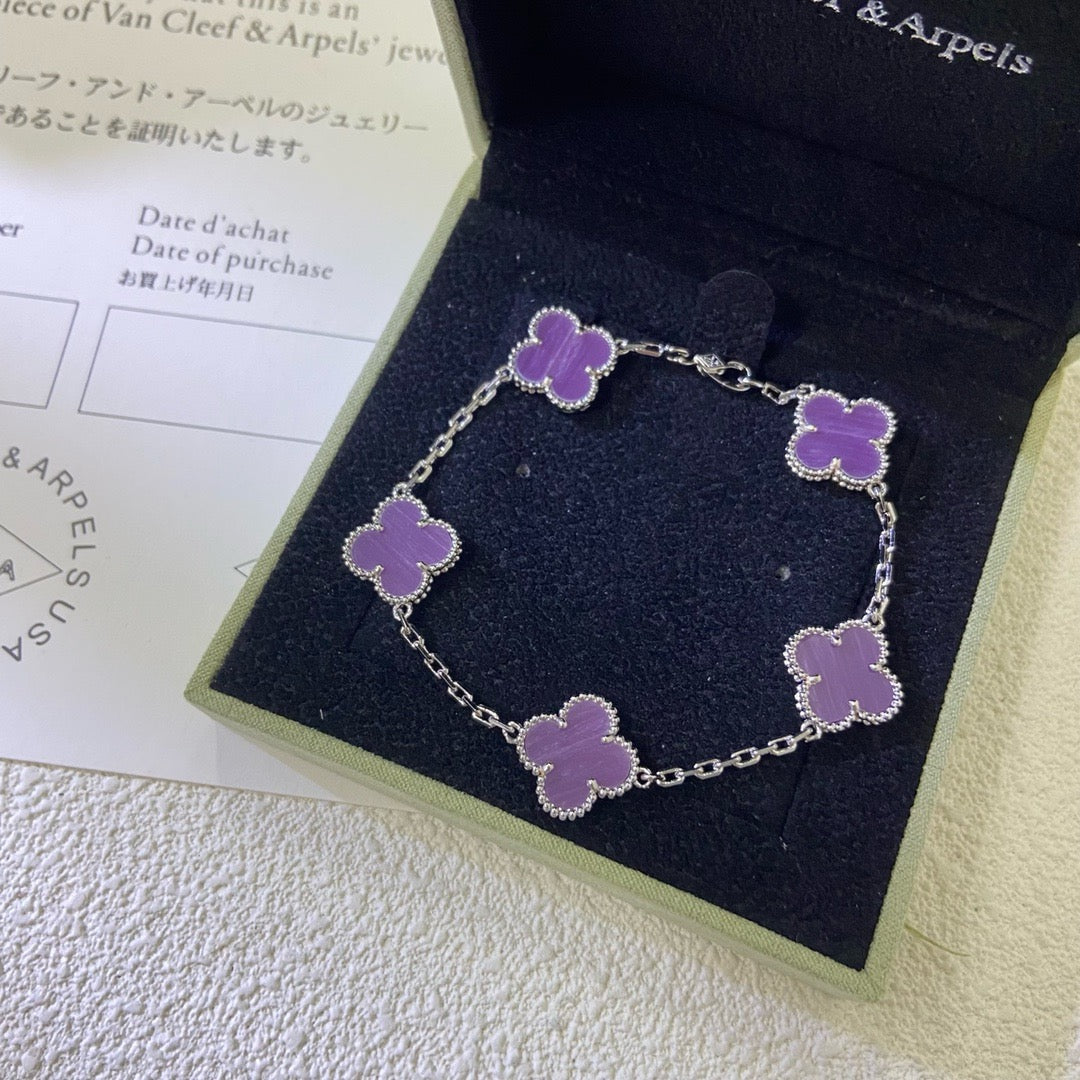[Solara Jewelry ]KLEE 5 MOTIVE LILA VIOLETTES ARMBAND