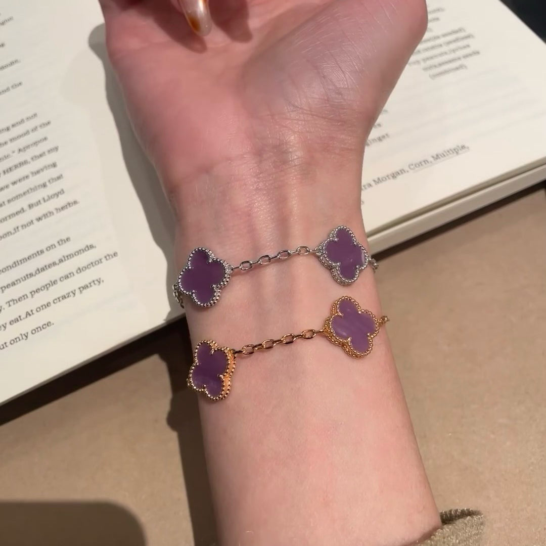 [Solara Jewelry ]KLEE 5 MOTIVE LILA VIOLETTES ARMBAND