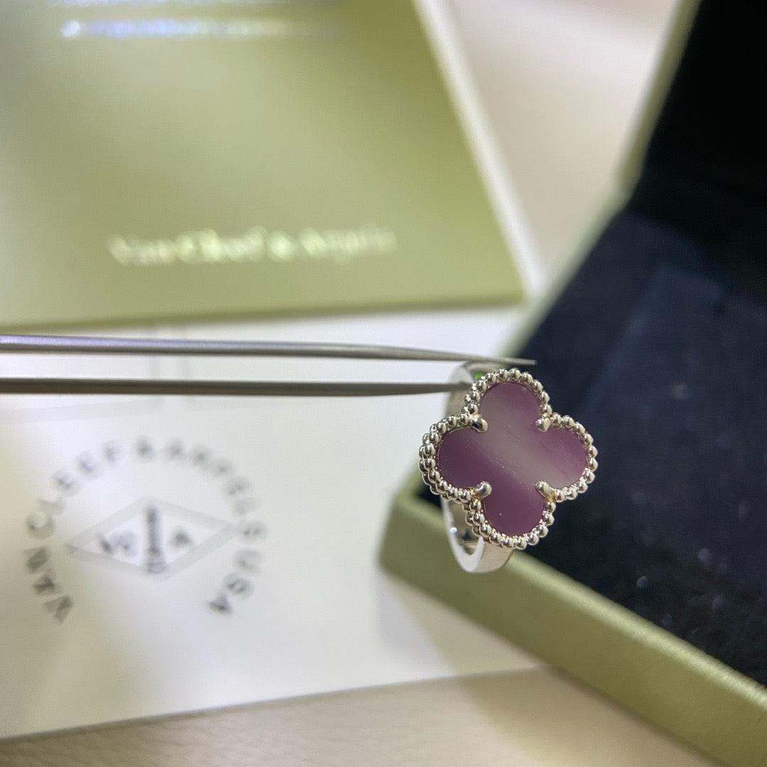 [Solara Jewelry ]CLOVER  PURPLE VIOLET RING
