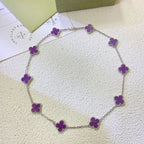 [Solara Jewelry ]クローバー 10モチーフ パープルバイオレット ネックレス
