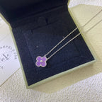 [Solara Jewelry ]クローバー 15MM ダイヤモンド パープルバイオレット ネックレス