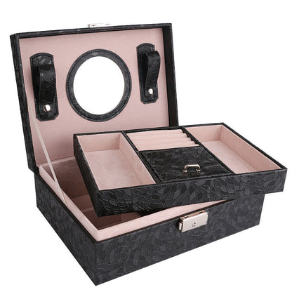 EXQUISITE PU-LEDER-SCHMUCKKASTEN MIT SCHLOSS