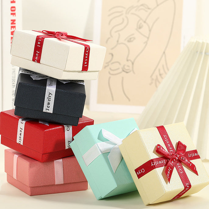 SCHMUCKKASTEN MIT SCHLEIFE GESCHENKSCHACHTEL (OHNE LOGO)