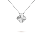 [Solara Jewelry ]クローバー 15mm レーザーネックレス シルバー