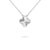 [Solara Jewelry ]CLOVER 15MM LASER NECKLACE SILVER