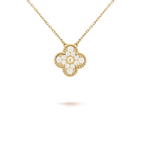 [Solara Jewelry ]CLOVER 15MM DIAMOND SINGLE FLOWER NECKLACE