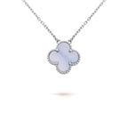[Solara Jewelry] KLEEBRA 15MM BLAUER CHALZEDON HALSKETTE SILBER