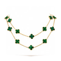 [Solara Jewelry ]CLOVER 20 MOTIFS MALACHITE GOLD