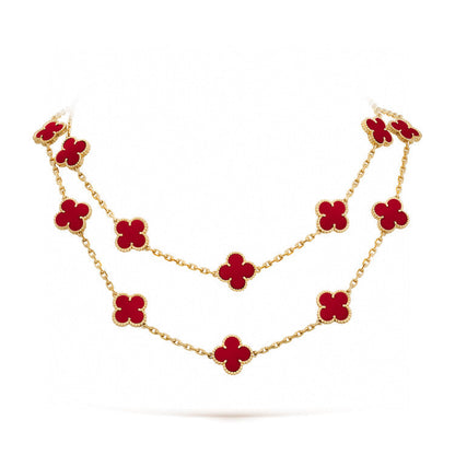 [Solara Jewelry ]CLOVER 20 MOTIFS KARNEOL-HALSKETTE