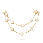 [Solara Jewelry ]クローバー 20モチーフ ホワイトマザーオブパール ネックレス