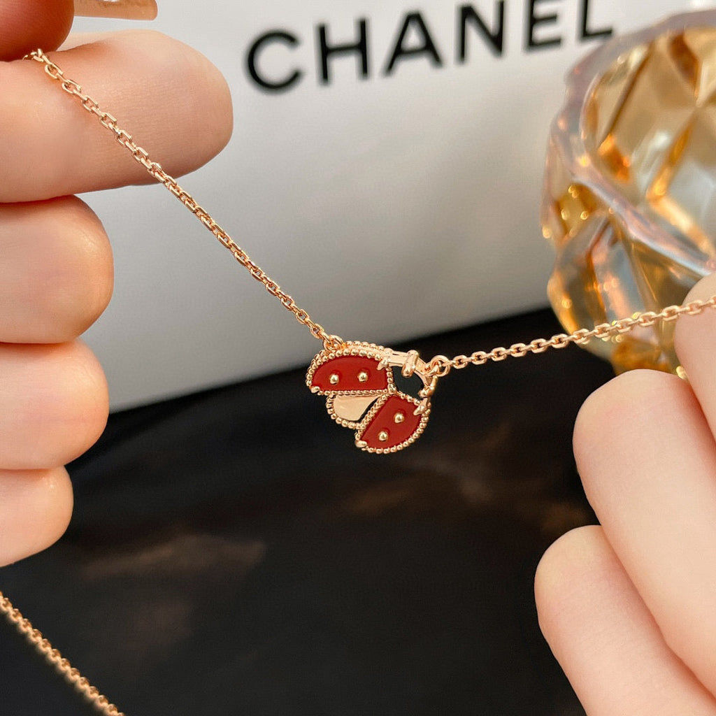[Solara Jewelry ]LUCKY カーネリアン てんとう虫 ネックレス