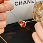 [Solara Jewelry ]LUCKY カーネリアン てんとう虫 ネックレス