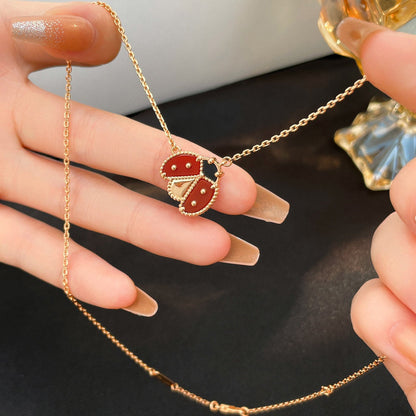 [Solara Jewelry ]GLÜCKSBRINGER: KARNEOL-MARIENKÄFER-HALSKETTE