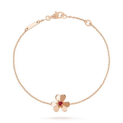 [Solara Jewelry ]FRIVOLE GOLD FLOWER PINK MALACHITE BRACELET