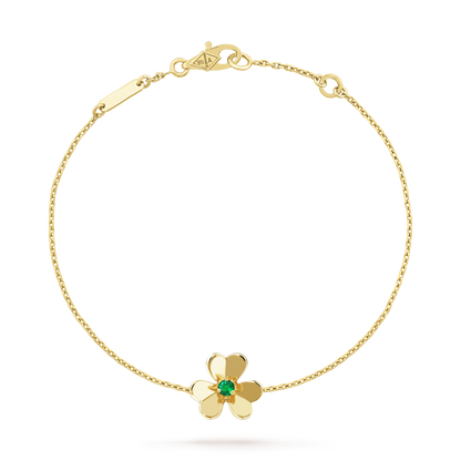 [Solara Jewelry ]FRIVOLE GOLD FLOWER PINK MALACHITE BRACELET