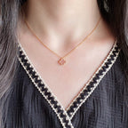 [Solara Jewelry ]クローバー 15mm ピンク マザーオブパール シングルフラワーネックレス