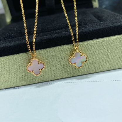[Solara Jewelry ]KLEE 15MM ROSA PERLMUTT EINZELBLUMEN-HALSKETTE