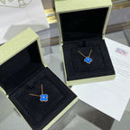 [Solara Jewelry] KLEEBRAUM 15MM DIAMANT UND BLAUES ACHAT HALSKETTE