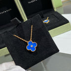 [Solara Jewelry] KLEEBRAUM 15MM DIAMANT UND BLAUES ACHAT HALSKETTE