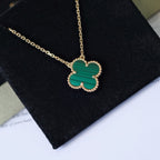 [Solara Jewelry ]KLEEBÜTE 15MM MALACHIT EINZELBLUME HALSKETTE