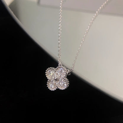 [Solara Jewelry ]KLEE 15MM DIAMANT EINZELBLUMEN HALSKETTE