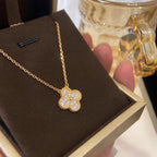 [Solara Jewelry ]KLEE 15MM DIAMANT EINZELBLUMEN HALSKETTE