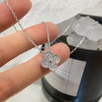 [Solara Jewelry ]KLEE 15MM DIAMANT EINZELBLUMEN HALSKETTE