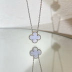 [Solara Jewelry] KLEEBRA 15MM BLAUER CHALZEDON HALSKETTE SILBER