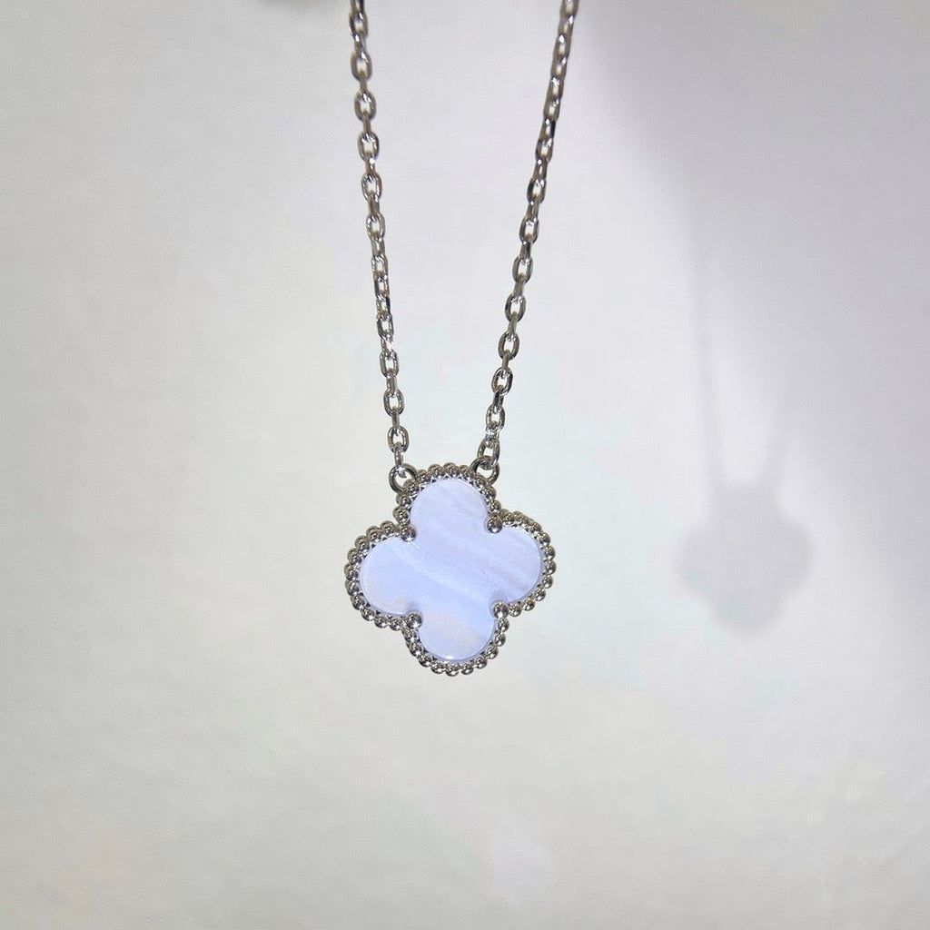[Solara Jewelry] KLEEBRA 15MM BLAUER CHALZEDON HALSKETTE SILBER