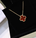 [Solara Jewelry ]CLOVER 15MM カーネリアン シングル フラワー ネックレス
