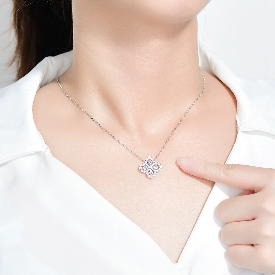 [Solara Jewelry ]LOOP NECKLACE FULL MOTIF DIAMOND 16MM MULTIPLE COLORS