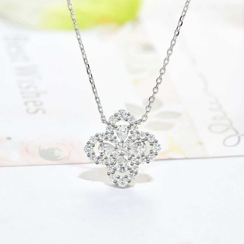 [Solara Jewelry ]LOOP NECKLACE FULL MOTIF DIAMOND 16MM MULTIPLE COLORS
