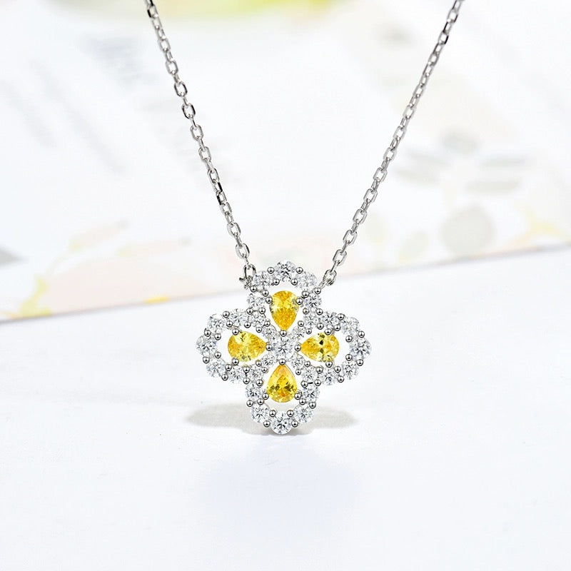 [Solara Jewelry ]LOOP NECKLACE FULL MOTIF DIAMOND 16MM MULTIPLE COLORS