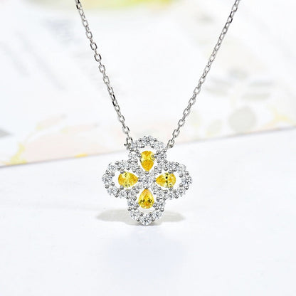 [Solara Jewelry ]LOOP NECKLACE FULL MOTIF DIAMOND 16MM MULTIPLE COLORS