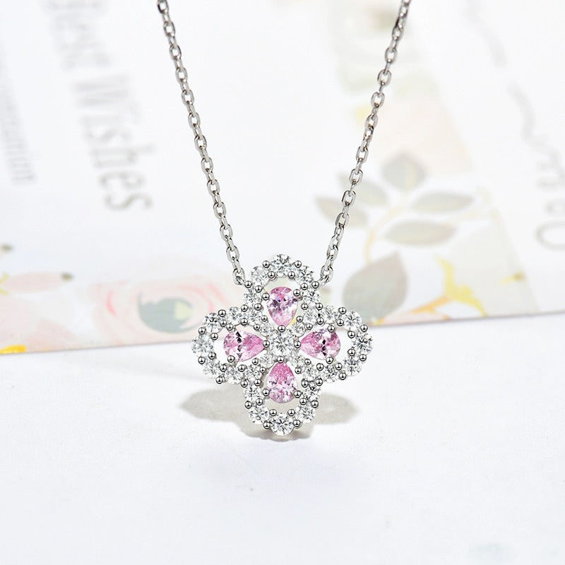 [Solara Jewelry ]LOOP NECKLACE FULL MOTIF DIAMOND 16MM MULTIPLE COLORS