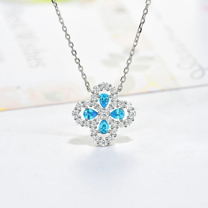 [Solara Jewelry ]LOOP NECKLACE FULL MOTIF DIAMOND 16MM MULTIPLE COLORS