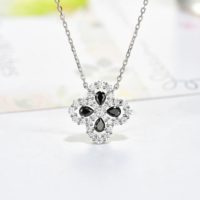 [Solara Jewelry ]LOOP NECKLACE FULL MOTIF DIAMOND 16MM MULTIPLE COLORS