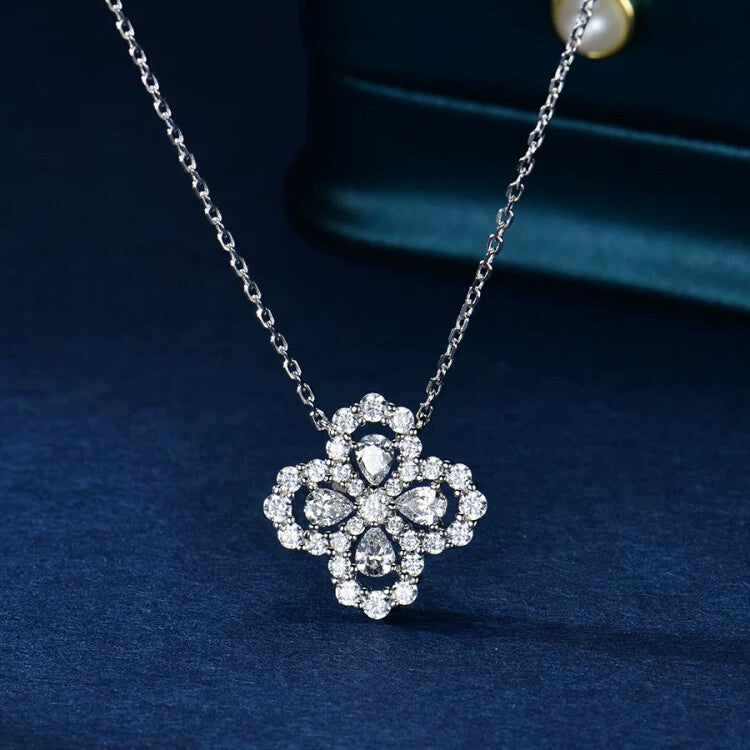[Solara Jewelry ]LOOP NECKLACE FULL MOTIF DIAMOND 16MM MULTIPLE COLORS