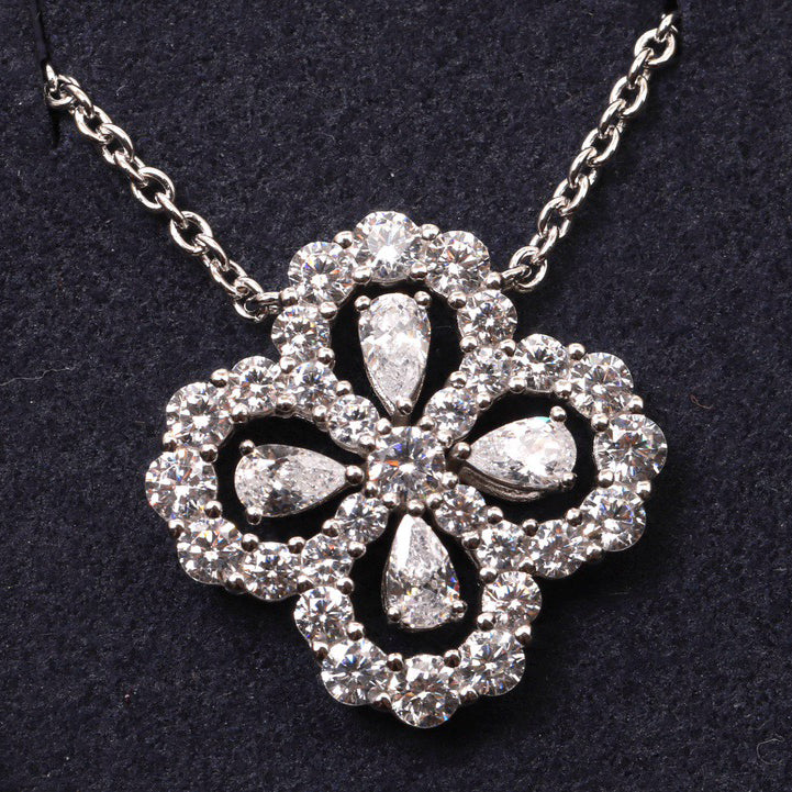 [Solara Jewelry ]LOOP NECKLACE FULL MOTIF DIAMOND 16MM MULTIPLE COLORS