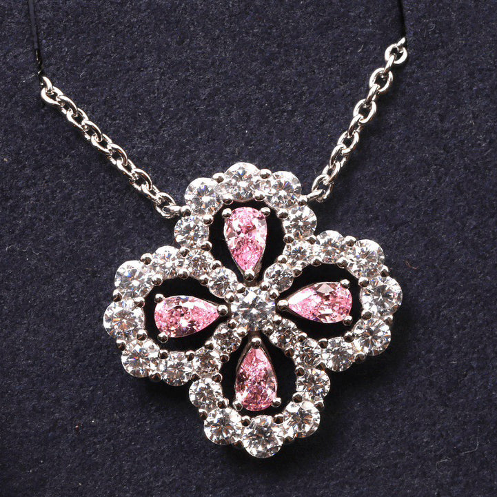 [Solara Jewelry ]LOOP NECKLACE FULL MOTIF DIAMOND 16MM MULTIPLE COLORS