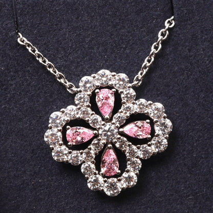 [Solara Jewelry ]LOOP NECKLACE FULL MOTIF DIAMOND 16MM MULTIPLE COLORS