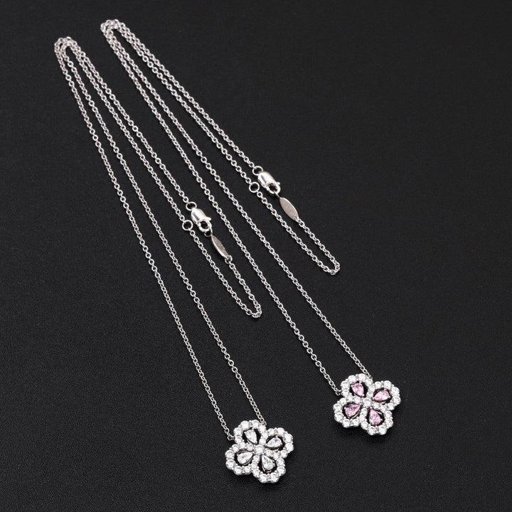 [Solara Jewelry ]LOOP NECKLACE FULL MOTIF DIAMOND 16MM MULTIPLE COLORS